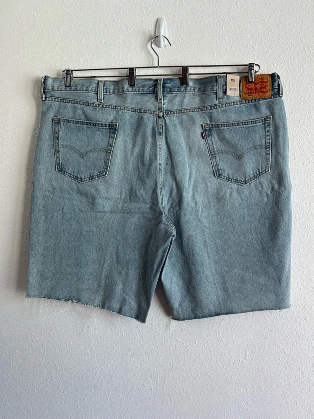 Levi's 469 Denim Shorts Big Men's Size 52 Blue Loose Fit Cotton Raw Hem